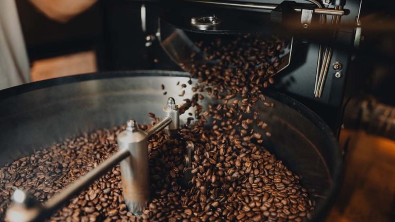 Coffee beans being ground